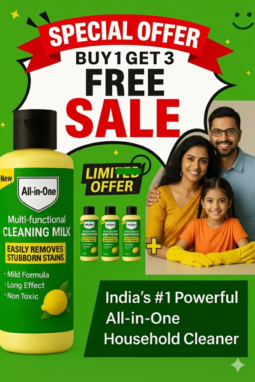 🔥 India's #1 Multipurpose Cleaner: Buy 1 Get 3 Free + 50% Off (Save ₹600) – Limited stock only